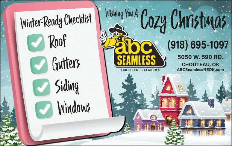 ABC Seamless of NE Oklahoma, Chouteau, OK December 2024 Value News display ad image