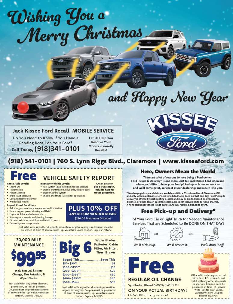 Jack Kissee Ford Service Savings & Discounts! December 2024 Value News display ad image