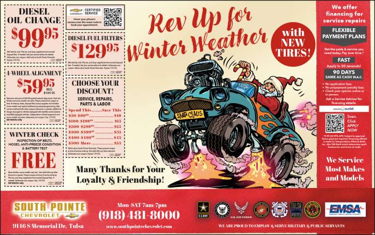 South Pointe Chevrolet Service Deals & Coupons! December 2024 Value News display ad image