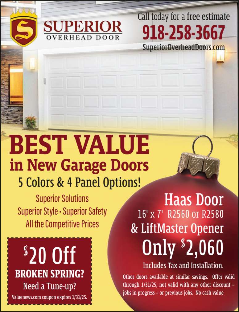 Superior Overhead Door December 2024 Value News display ad image