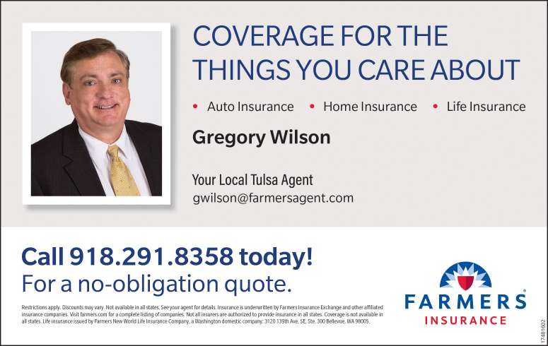 Gregory Wilson - Farmers Insurance Agent June 2024 Value News display ad image