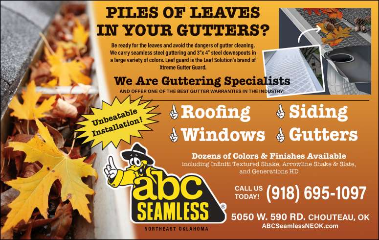 ABC Seamless of NE Oklahoma, Chouteau, OK November 2024 Value News display ad image