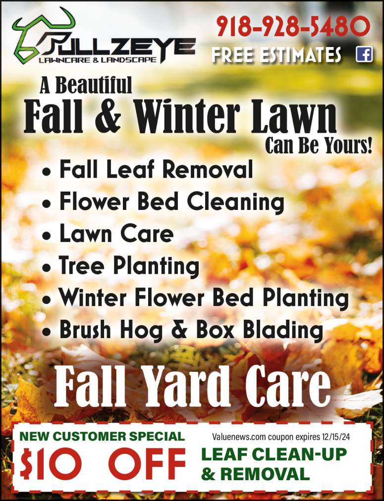 Bullzeye Lawncare & Landscape November 2024 Value News display ad image