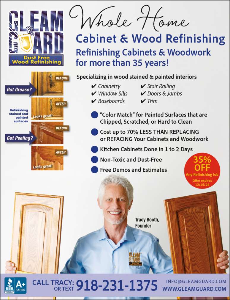 Gleam Guard Wood Refinishing November 2024 Value News display ad image