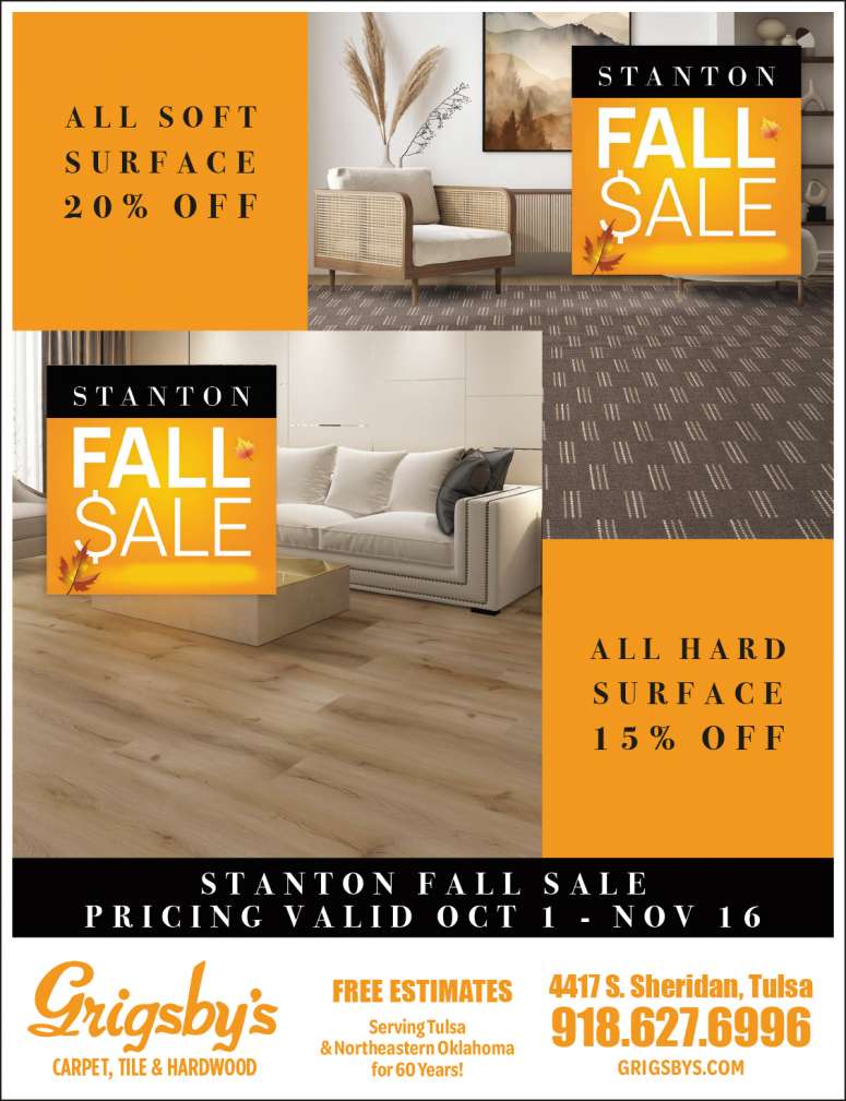 Grigsby's Carpet, Tile & Hardwood October 2024 Value News display ad image