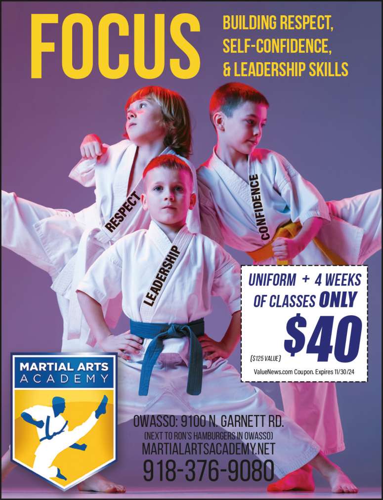 Martial Arts Academy October 2024 Value News display ad image