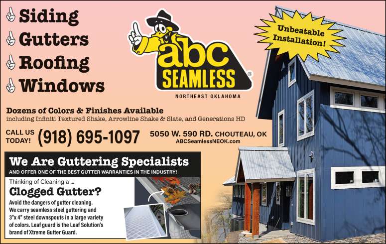 ABC Seamless of NE Oklahoma, Chouteau, OK September 2024 Value News display ad image