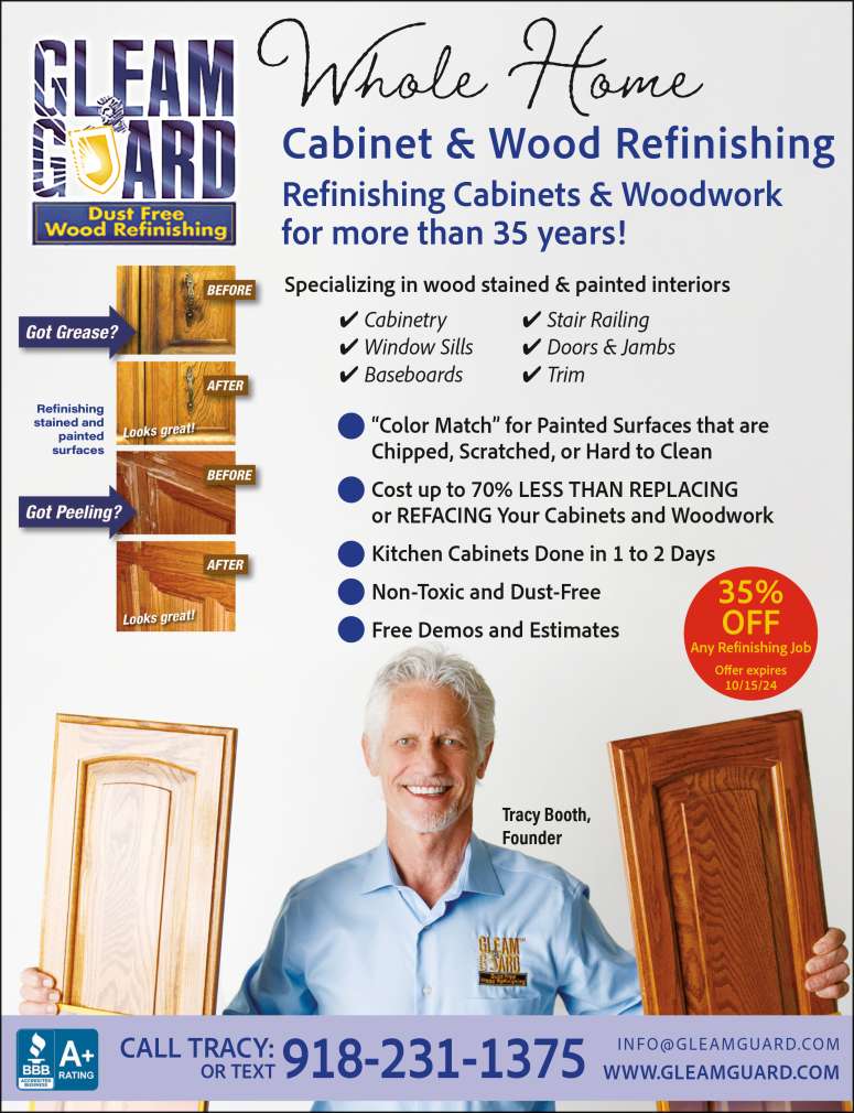 Gleam Guard Wood Refinishing September 2024 Value News display ad image