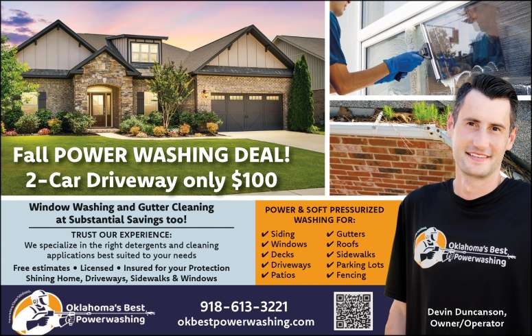 Oklahoma's Best Power Washing September 2024 Value News display ad image