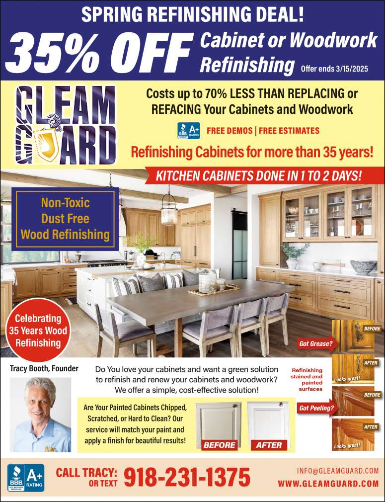 Gleam Guard Wood Refinishing February 2025 Value News display ad image