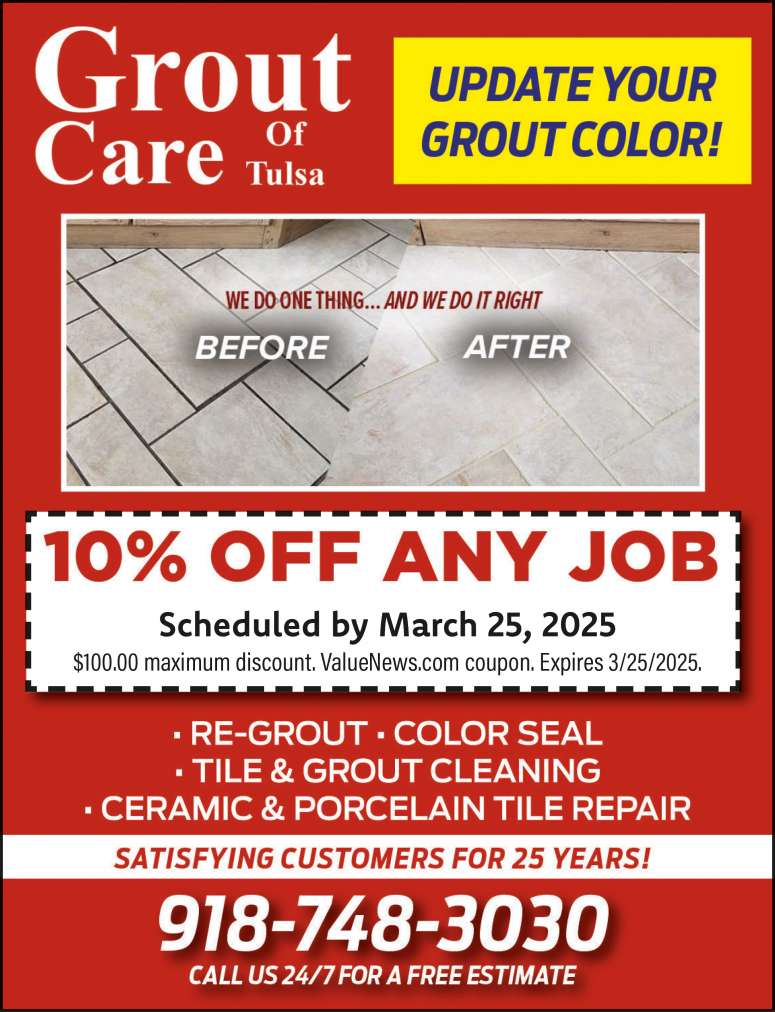 Grout Care of Tulsa February 2025 Value News display ad image