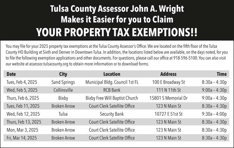 Tulsa County Assessor's Office February 2025 Value News display ad image