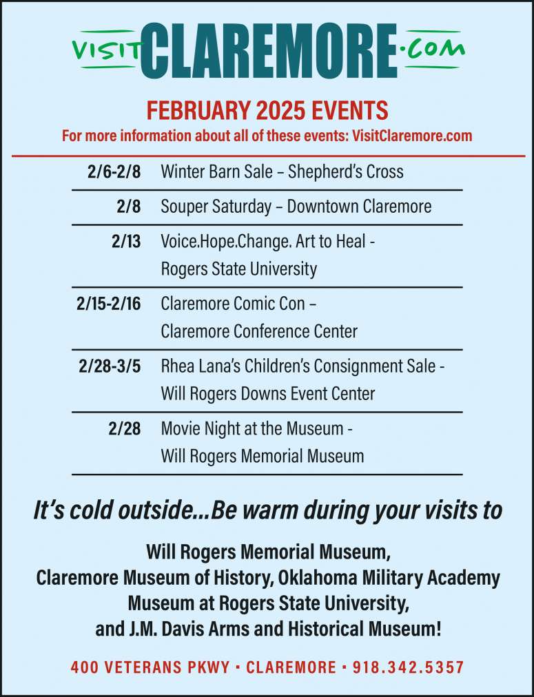 Visit Claremore February 2025 Value News display ad image