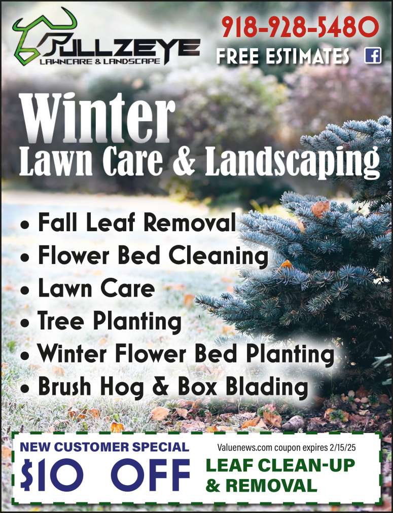 Bullzeye Lawncare & Landscape January 2025 Value News display ad image