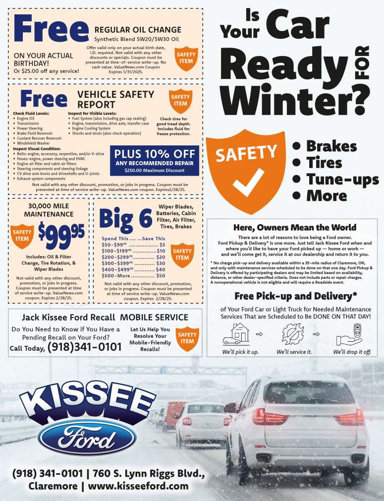 Jack Kissee Ford Service Savings & Discounts! January 2025 Value News display ad image