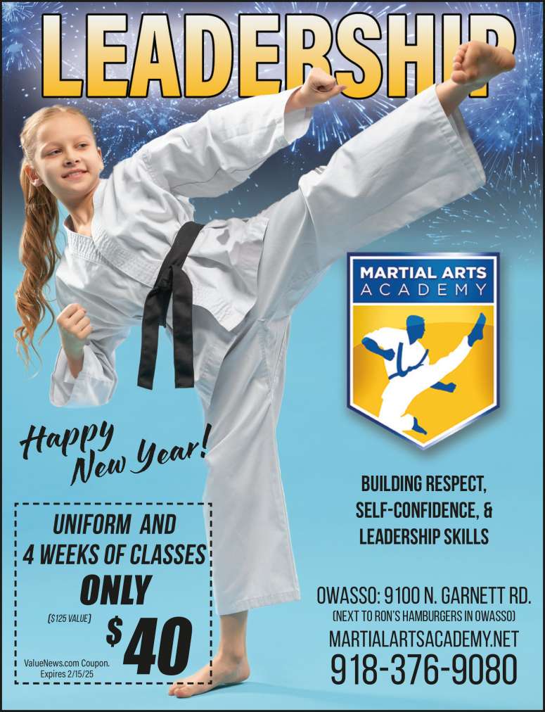 Martial Arts Academy January 2025 Value News display ad image