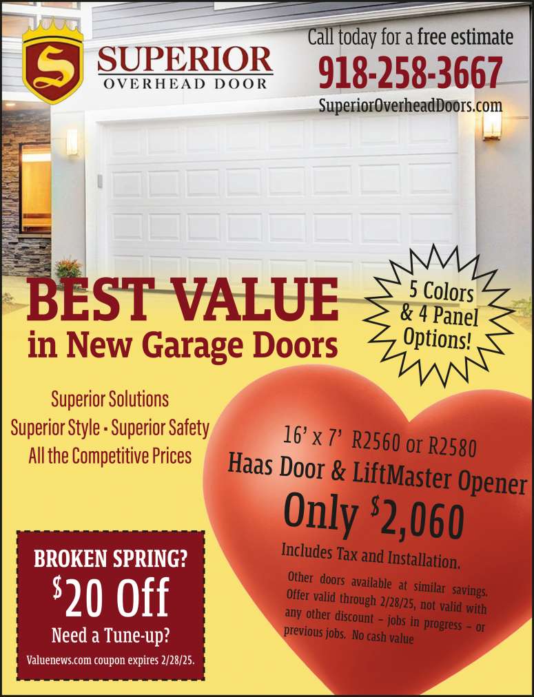 Superior Overhead Door January 2025 Value News display ad image