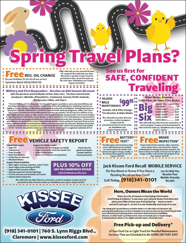 Jack Kissee Ford Service Savings & Discounts! March 2025 Value News display ad image