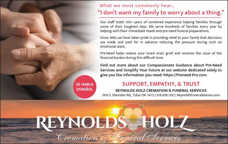 Reynolds Holz Cremation & Funeral Services March 2025 Value News display ad image