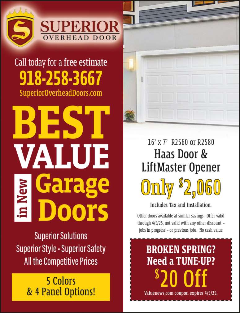 Superior Overhead Door March 2025 Value News display ad image