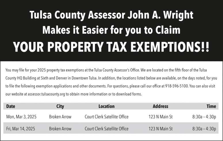 Tulsa County Assessor's Office March 2025 Value News display ad image