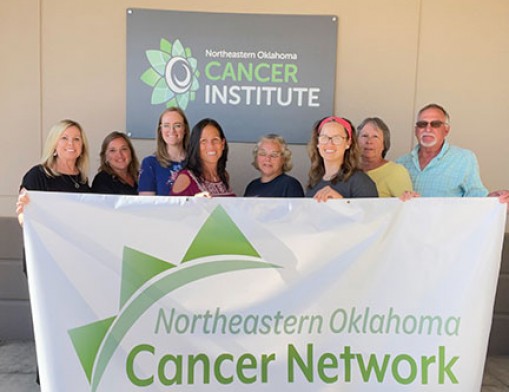 Representing Northeastern Oklahoma Cancer Network: Denise Rhames, Robin Mixon, Megan Thompson, Cathy Grissett, Tina Kizer, Echo King, Sue Schroeder, Don Anderegg (not pictured Kacie Morris).