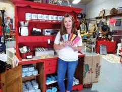 Sheila Giannelli, owner, Vintique Charm, shows the variety of Chalk Paint® available.